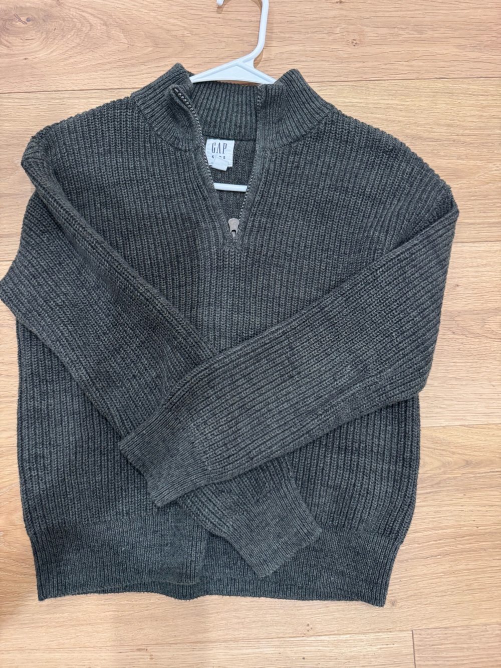 GAP Dark Geen Ribbed Half-Zip Sweater
